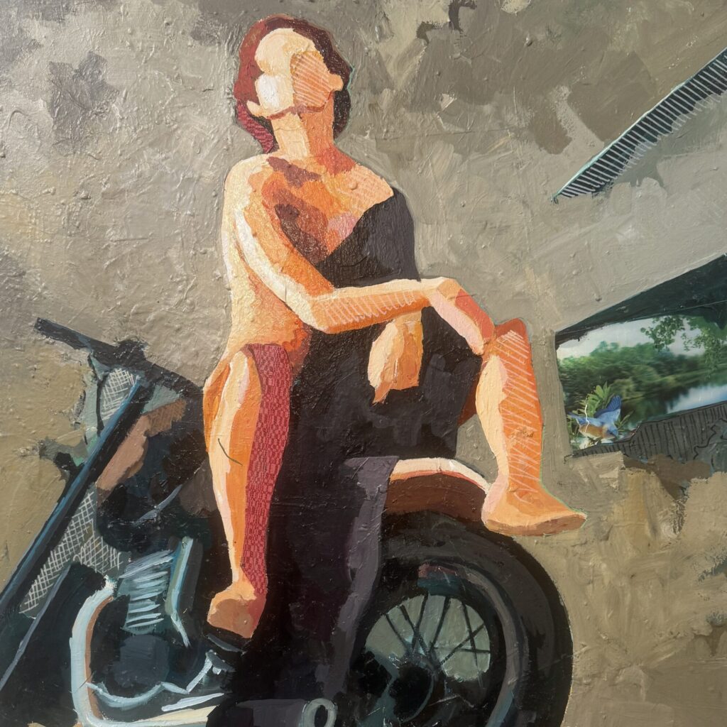 Motorbikes and women at House of Näsmark Gallery