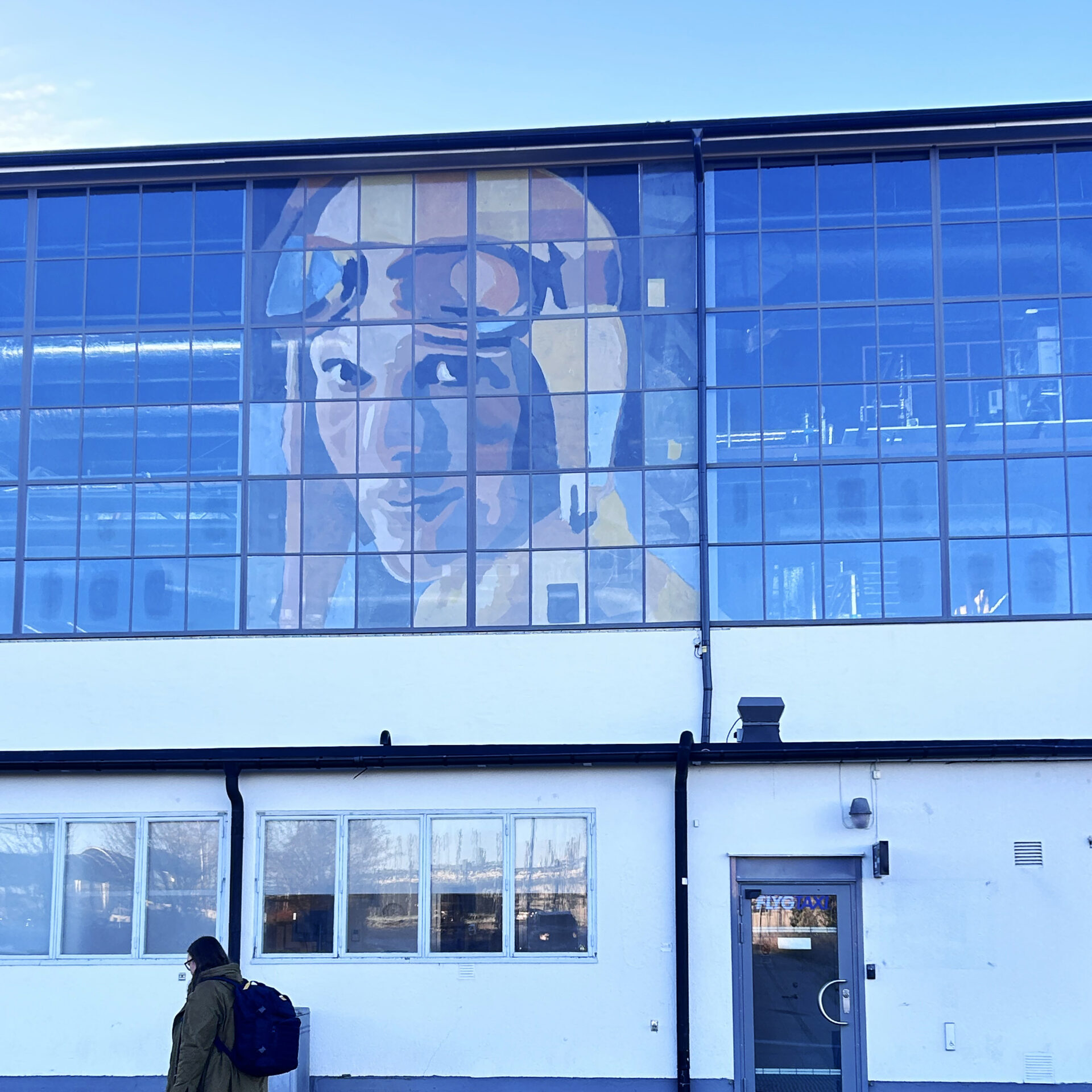 Public art portrait by Catrine Näsmark Bromma Airport Stockholm